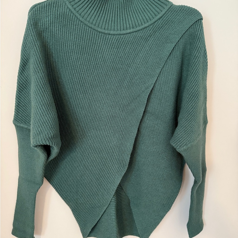 Women's Green Asymmetrical Sweater
